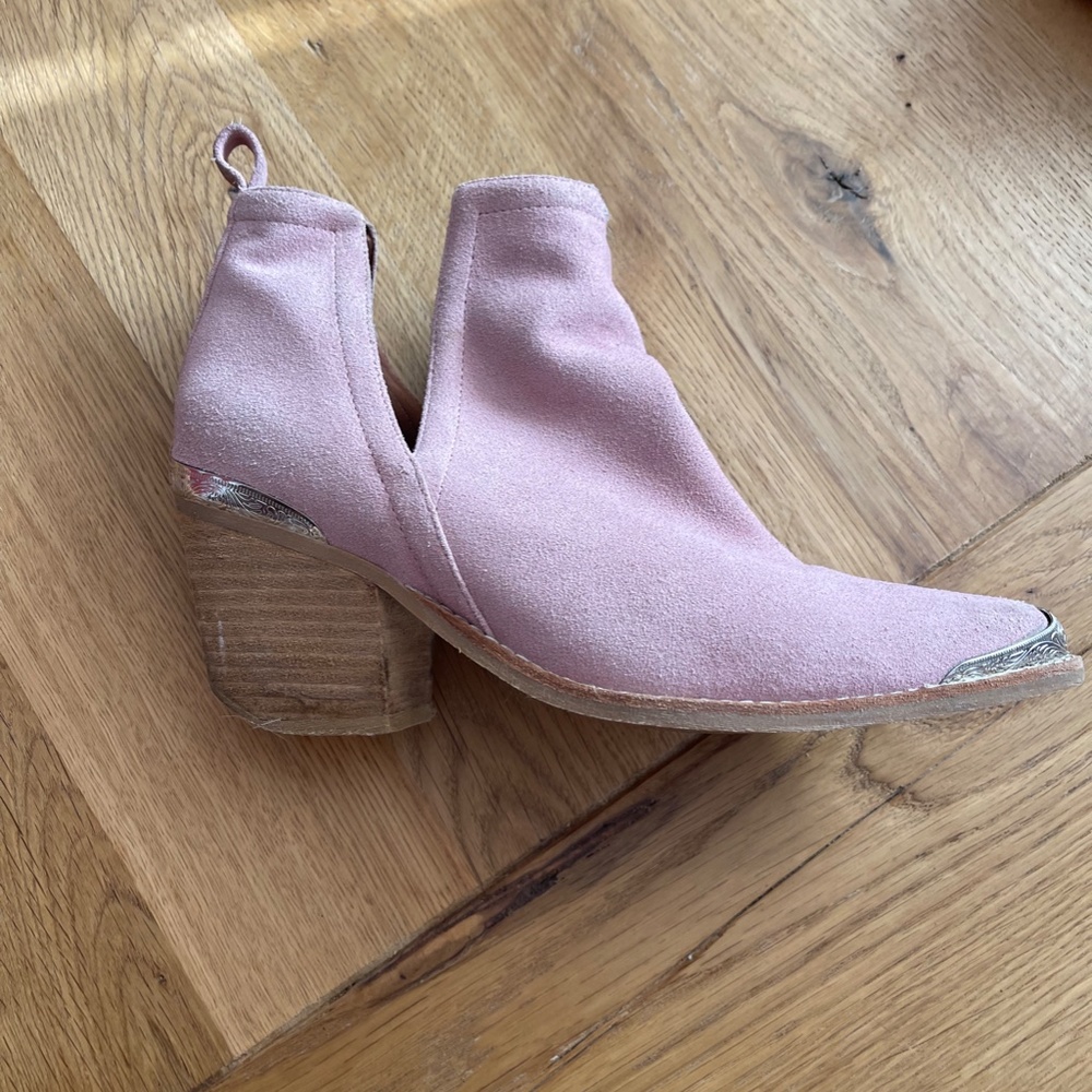 Jeffrey Campbell Pink Cowboy Ankle Boots